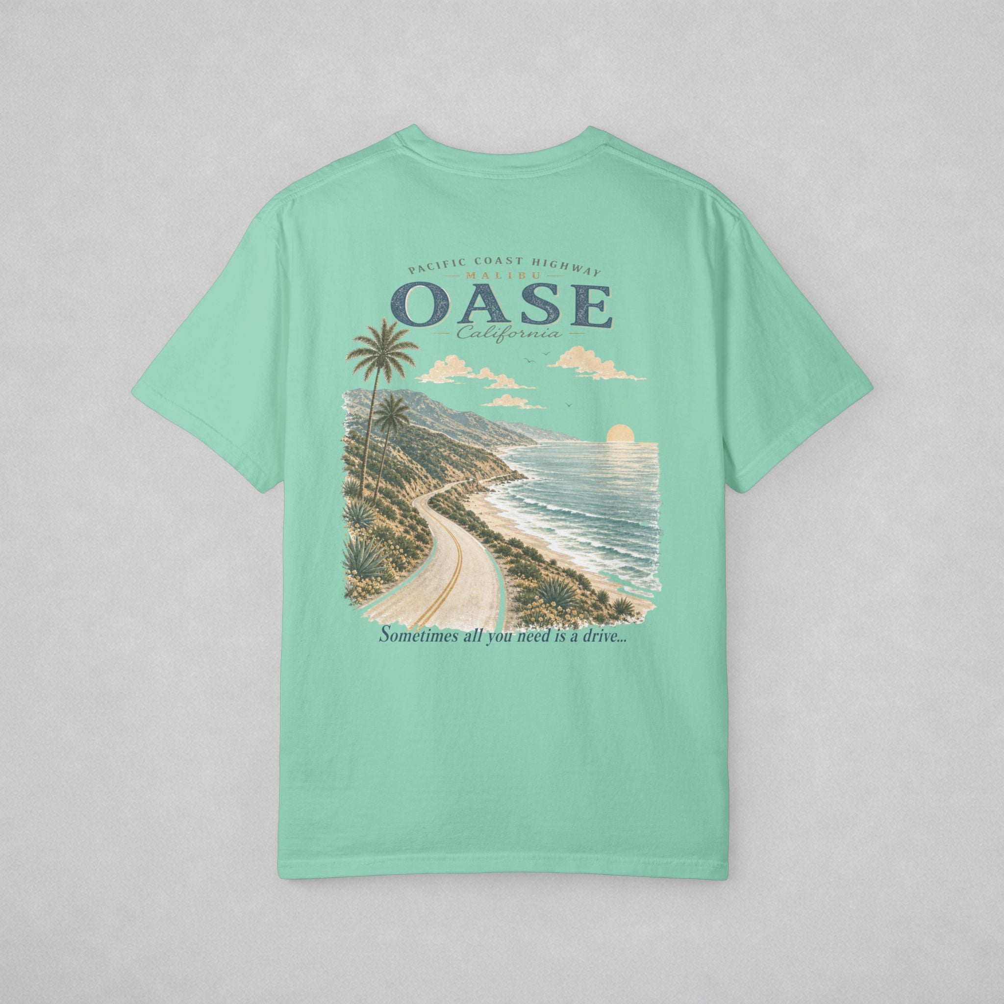 Pacific Coast Highway / Front Logo with Back Design | Comfort Colors