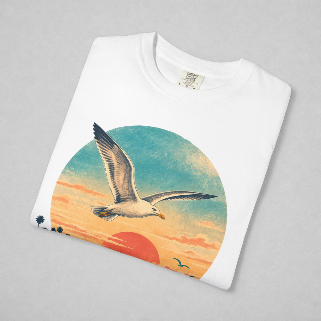Folded White T-shirt with seagull