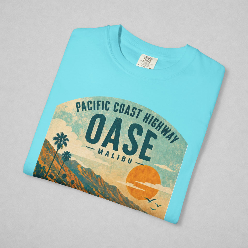A folded Blue Lagoon shirt