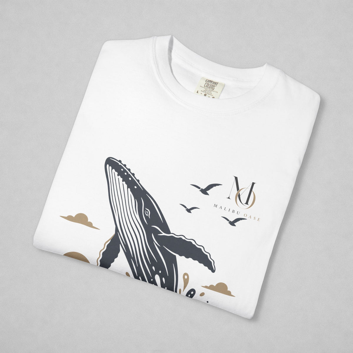 White.  Folded shirt.