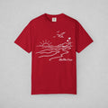 Red shirt with the text "Malibu Oase."
