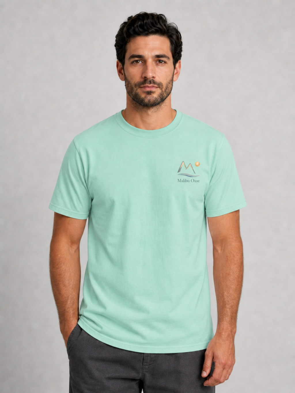 Man with Island Reef T-shirt with logo