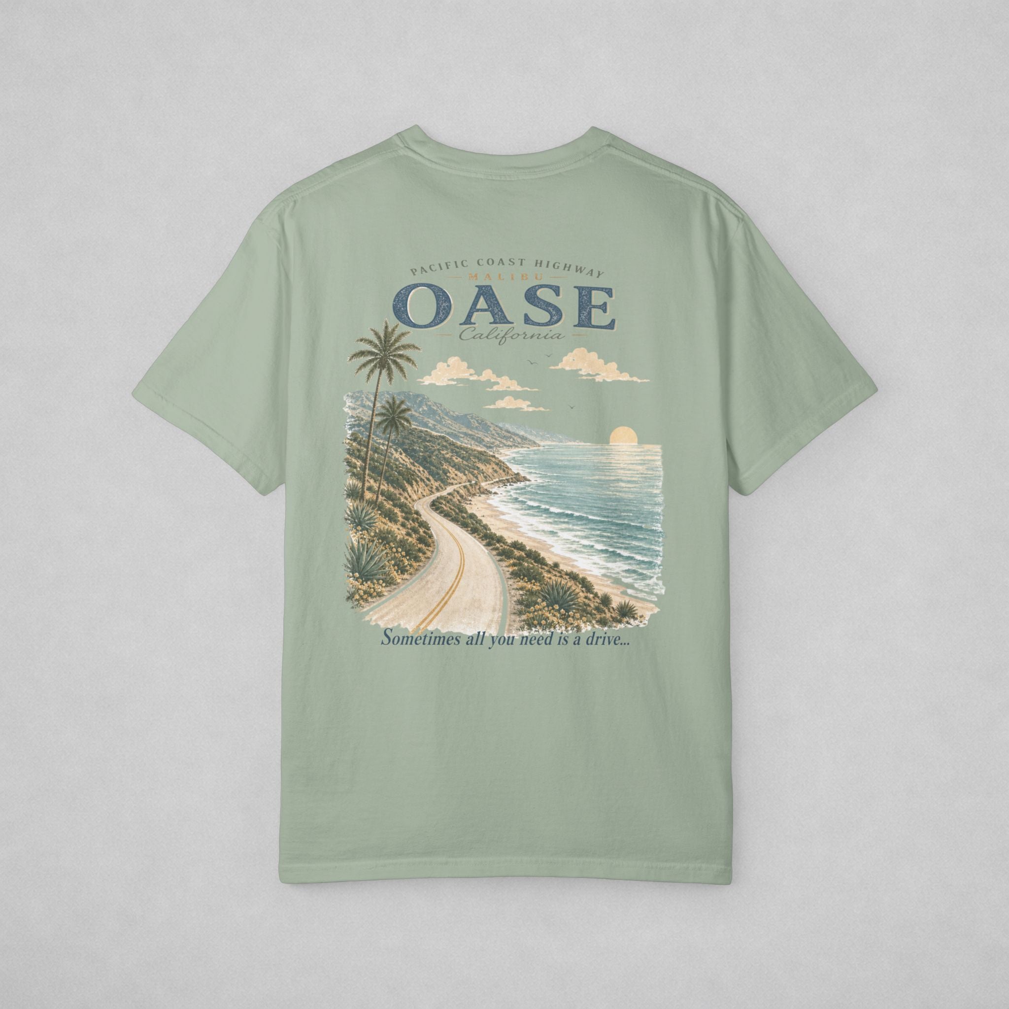 Pacific Coast Highway / Front Logo with Back Design | Comfort Colors