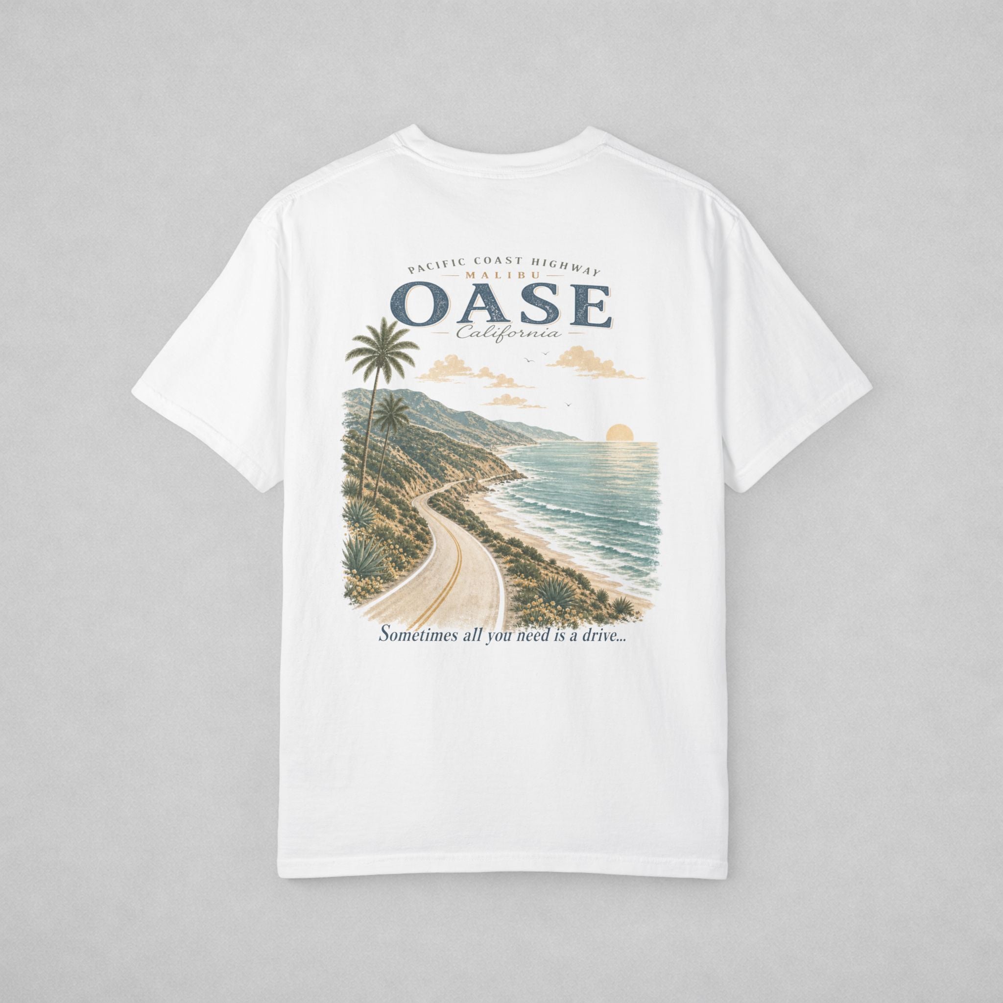 Pacific Coast Highway / Front Logo with Back Design | Comfort Colors